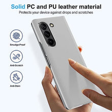 Load image into Gallery viewer, Galaxy Z Fold 6 Cover Cases Compatible with Samsung Z Fold 6 Flip Cell Phone Case Clear View Mirror Flip Cover PU Leather with Kickstand Protective Cover for Samsung Galaxy Z Fold 6 (Silver)_2253
