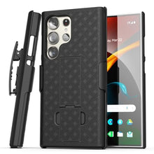 Load image into Gallery viewer, Galvanox Belt Case Designed for Samsung Galaxy S24 Ultra - Slim Case with Holster Clip Combo (Black)_1
