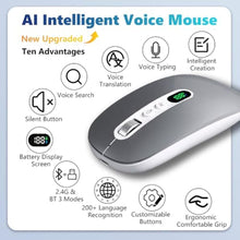 Load image into Gallery viewer, GAMINJA Ai Mouse With Voice Typing with ChatGPT &amp; Translator(Silver New), Silvernew_47
