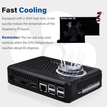 Load image into Gallery viewer, GeeekPi DeskPi Lite Pi5 Case with Power Button,PCIe to M.2 HAT,Active Cooler, and Dual Full-Size HDMI for Raspberry Pi 5, Supports M.2 NVMe M-Key 2230/2242/2260/2280 SSDs, Black_5402
