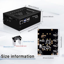 Load image into Gallery viewer, GeeekPi N16 Quad M.2 M-Key NVMe SSD HAT with Metal Case &amp; Active Cooler for Raspberry Pi 5, Support M.2 NVMe M-Key 2230/2242/2260/2280 SSDs, Black_5460
