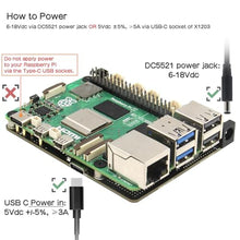 Load image into Gallery viewer, Geekworm X1203 5V UPS Expansion Board for Raspberry Pi 5, Wide 6-18V Input, black_421
