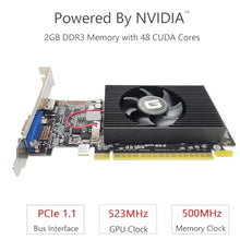 Load image into Gallery viewer, GeForce GT 610 2G DDR3 Low Profile Graphics Card, PCI Express 1.1 x16, HDMI/VGA, Entry Level GPU for PC, SFF and HTPC, Compatible with Win11_425
