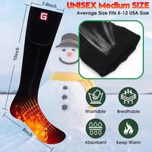 Load image into Gallery viewer, GEMSTONEGO Rechargeable Heated Socks for Teenagers Youth, Electric Battery Powered Thermal Socks with 3 Heating Levels for Skiing, Camping, School Commutes &amp; Winter Sports, Black_468
