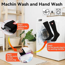 Load image into Gallery viewer, GEMSTONEGO Rechargeable Heated Socks for Teenagers Youth, Electric Battery Powered Thermal Socks with 3 Heating Levels for Skiing, Camping, School Commutes &amp; Winter Sports, Black_469
