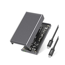 Load image into Gallery viewer, GEWOKLIY Fanless 40Gbps M.2 NVMe Enclosure, USB C Aluminum External SSD Enclosure Compatible Thunderbolt4/3 8TB SSD Adapter, PCIe Gen4 M.2 SSD Reader Fits 2280/2260/2242/2230mm M B+M Key, DarkGrey_1
