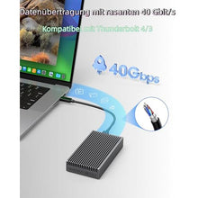 Load image into Gallery viewer, GEWOKLIY Fanless 40Gbps M.2 NVMe Enclosure, USB C Aluminum External SSD Enclosure Compatible Thunderbolt4/3 8TB SSD Adapter, PCIe Gen4 M.2 SSD Reader Fits 2280/2260/2242/2230mm M B+M Key, DarkGrey_581

