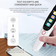 Load image into Gallery viewer, GGFSSQ Pen Scanner, Pen Reader, Traductor, Exam Reading Pen, Wireless 134 Languages Translator Device for Dyslexia, Text to Speech Pen Scanner, Electronic Dictionary, Scan Marker Pen, WHITE, WFYB01_2250
