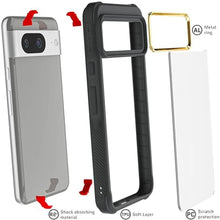 Load image into Gallery viewer, Ghostek Covert Clear Pixel 8 Case - Shockproof Silicone, Compatible with Wireless Charging, Slim Protective Phone Cover (6.2 Inch, Black), BlackLimitedEdition_963
