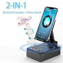 Load image into Gallery viewer, Gifts for Men Women,Cell Phone Stand with Wireless Bluetooth Speaker Anti-Slip Base HD Surround Sound Compatible with iPhone Smartphones,Cool Gadgets for Men,Birthday Gifts for Him Husband Boyfriend, Black_7238
