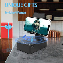 Load image into Gallery viewer, Gifts for Men Women,Cell Phone Stand with Wireless Bluetooth Speaker Anti-Slip Base HD Surround Sound Compatible with iPhone Smartphones,Cool Gadgets for Men,Birthday Gifts for Him Husband Boyfriend, Black_7241
