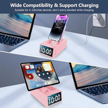 Load image into Gallery viewer, Gifts for Women/Girls, Phone Stand with Bluetooth Speaker &amp; LED Alarm Clock, 12H Playtime&amp;Anti-Slip Base, Hands-Free for Home Cooking/Office, Thoughtful for Mom, Grandma, Wife (Pink)_7599
