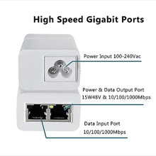 Load image into Gallery viewer, Gigabit PoE Injector 48V 15W, IEEE802.3af Compliant PoE Injector Adapter_2289
