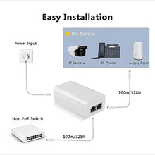 Load image into Gallery viewer, Gigabit PoE Injector 48V 15W, IEEE802.3af Compliant PoE Injector Adapter_2290
