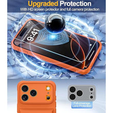 Load image into Gallery viewer, GIVELOT for iPhone 17 Pro Case with Card Holder4-5 Cards[9H Screen Protector ][Full Camera Protection][RFID Blocking][Hidden Kickstand] Rugged Heavy Duty Wallet Case for iPhone 17 Pro(Orange), iPhoneProOrange_1668
