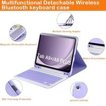 Load image into Gallery viewer, Gjinniuk Keyboard Case for Galaxy Tab A11 Plus/A9 Plus 11 Inch 2025/2023, Wireless Bluetooth Keyboard Cover Compatible for Samsung Model SM-X210/X216/X218 Galaxy Tablet A9+ with Pencil Holder Purple_2112
