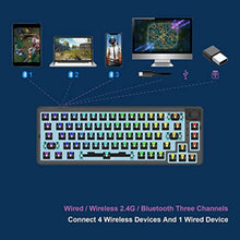 Load image into Gallery viewer, GK GAMAKAY LK67 RGB Modular DIY Mechanical Keyboard, 67 Keys Hot Swap 3pin/5pin Switches, Programmable Triple Mode Bluetooth 5.0/USB-C Wired/2.4GHz Wireless Customized Keyboard Kit (Clear Black)_908
