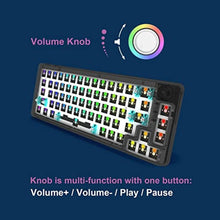 Load image into Gallery viewer, GK GAMAKAY LK67 RGB Modular DIY Mechanical Keyboard, 67 Keys Hot Swap 3pin/5pin Switches, Programmable Triple Mode Bluetooth 5.0/USB-C Wired/2.4GHz Wireless Customized Keyboard Kit (Clear Black), ClearBlack_2730
