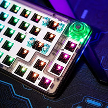 Load image into Gallery viewer, GK GAMAKAY LK67 RGB Modular DIY Mechanical Keyboard, 67 Keys Hot Swap 3pin/5pin Switches, Programmable Triple Mode Bluetooth 5.0/USB-C Wired/2.4GHz Wireless Customized Keyboard Kit (Clear Black), ClearBlack_2731
