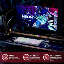 Load image into Gallery viewer, GK61 Mechanical Gaming Keyboard - 61 Keys Multi Color RGB Illuminated LED Backlit Wired Programmable for PC/Mac Gamer (Gateron Optical Brown, White)_2073
