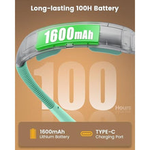 Load image into Gallery viewer, Glocusent Ergonomic Reading Lights for Books in Bed, 1600mAh Rechargeable Book Light for 100 Hrs - 3 Colors &amp; 5 Brightness, Neck Light with Timers, Sleep Aid &amp; Travel Lock, MintGreen_283
