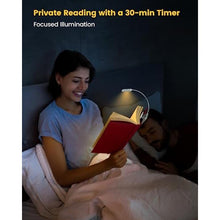 Load image into Gallery viewer, Glocusent Posh Premium Book Light for Reading in Bed with Timer, 16-LED Rechargeable Reading Light Runs 160hrs, 1800K Eyecaring Clip on Book Light, 3 Colors &amp; 5 Brightness Levels, Perfect for Readers, White_1562
