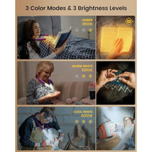 Load image into Gallery viewer, Glocusent Upgraded LED Neck Reading Light, Book Light for Reading in Bed, 30-min Timer, 3 Colors &amp; 3 Brightness Adjustable, Rechargeable &amp; Long Lasting, Perfect for Reading, Knitting_278
