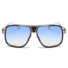 Load image into Gallery viewer, GOBIGER Aviator Sunglasses for Men UV Protection Goggle Alloy Gold Disco 70s Oversized Retro Shades, GoldgradientBlueLens_2587
