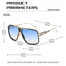 Load image into Gallery viewer, GOBIGER Aviator Sunglasses for Men UV Protection Goggle Alloy Gold Disco 70s Oversized Retro Shades, GoldgradientBlueLens_2590
