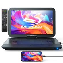 Load image into Gallery viewer, GOnavidio 17.6" Portable Blu Ray DVD Player with 15.4" Large Screen, HDMI in/Out, Sync Screen, 4000mAh Rechargeable Battery, 1080P MP4 MKV Video, Surround Audio, USB/TF Card(Include HDMI Cable)_1
