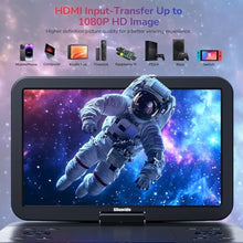 Load image into Gallery viewer, GOnavidio 17.6" Portable Blu Ray DVD Player with 15.4" Large Screen, HDMI in/Out, Sync Screen, 4000mAh Rechargeable Battery, 1080P MP4 MKV Video, Surround Audio, USB/TF Card(Include HDMI Cable)_980

