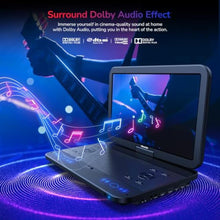 Load image into Gallery viewer, GOnavidio 17.6" Portable Blu Ray DVD Player with 15.4" Large Screen, HDMI in/Out, Sync Screen, 4000mAh Rechargeable Battery, 1080P MP4 MKV Video, Surround Audio, USB/TF Card(Include HDMI Cable)_983
