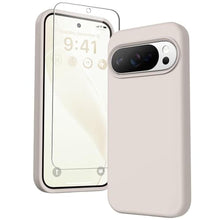 Load image into Gallery viewer, GONEZ for Google Pixel 10/Pixel 10 Pro Case, Liquid Silicone Case with Screen Protector, Full Body Protective Cover, Anti-Scratch Soft Microfiber Lining, Shockproof Phone Cover 6.3", Stone, AStone_1
