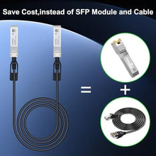 Load image into Gallery viewer, GoodTop 10G SFP+ Twinax Cable, Direct Attach Copper(DAC) Passive Cable, 2m (6.56ft),Compatible with Cisco,Mikrotik, Intel, Fortinet, Netgear, D-Link, Supermicro, TP-Link, Black_6320
