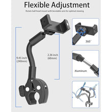 Load image into Gallery viewer, Gooseneck Phone Mount for Wheelchair [Metal Wider Clamp] for Boat, Spin bike, Golf Cart, Mic Stand, Handlebar Clip Cell Phone Holder, for iPhone 17 Air Pro Max/16/15/14/13/12, More 4-7" Smartphones, black_3373
