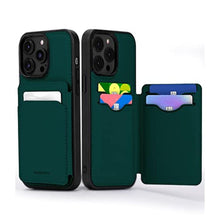 Load image into Gallery viewer, GOOSPERY Balance Fit 5 Card Case Compatible with iPhone 14 Pro Case, Dual Layer Lightweight Ultra Slim PU Leather [Magnetic Closure] Shockproof Protective [Full Cover] Wallet - Dark Green, DarkGreen_1
