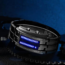 Load image into Gallery viewer, Gosasa Men's LED Digital Wrist Watch Futuristic Binary Display Stainless Steel Bracelet Waterproof Tech Style Watch for Casual &amp; Fashion Wear (Black)_8097
