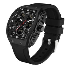 Load image into Gallery viewer, Gosasa Watches for Men Luminous Rectangle Dial Silicone Wristwatch with Digital Analog Dual Time Display Countdown Stopwatch Punk Cool Design 5ATM Waterproof (Black)_1
