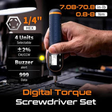 Load image into Gallery viewer, GOYOJO Digital Torque Screwdriver 7.0870.8 in-lb / 0.88 Nm, 1/4" Adjustable Torque Screwdriver Set with Buzzer &amp; Magnetic Bits, 999 Data Storage, for Gunsmithing, Electronics, and Mounting, DarkBlue_5504
