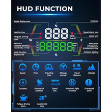 Load image into Gallery viewer, GPS Heads Up Display for Cars HUD, Real-Time Digital Gauge Speedometer, Upgraded 4" Large-Screen, 3-Level Speed Alerts &amp; Fatigue Warning Suitable for All Vehicles, Black_797
