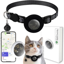 Load image into Gallery viewer, GPS Tracker for Cats, Mini GPS Pet Tracker with Collar, IPX8 Waterproof Cat Trackers Collar,No Monthly Fee,Work with Apple Find My(iOS Only),Smart Trackers for Pets-Black-4_1
