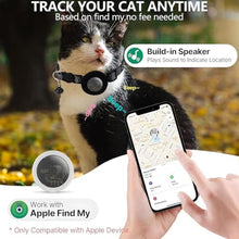 Load image into Gallery viewer, GPS Tracker for Cats, Mini GPS Pet Tracker with Collar, IPX8 Waterproof Cat Trackers Collar,No Monthly Fee,Work with Apple Find My(iOS Only),Smart Trackers for Pets-Black-4_590
