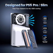 Load image into Gallery viewer, GRAUGEAR PS5 Pro/PS5 Slim M.2 SSD Heatsink with Heatpipe, Integrated Copper Heatpipe and Aluminum Fins for High-Efficiency Cooling, Compatible with NVMe SSD Upgrade for PlayStation 5, SpaceGrey_522
