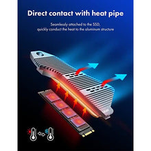 Load image into Gallery viewer, GRAUGEAR PS5 SSD Heatsink Cover, M.2 NVMe PS5 Heatsink, Shuttle Shaped Design, Heat Dissipation with Heat Pipe Cooler and Aluminum Fin for NVMe M2 PCIe 4.0 [G-PS5HS04] (PS5), Silver_7728
