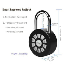 Load image into Gallery viewer, GreatYYT Smart Padlock, Password Lock with APP Control(iOS/Android), Access via Bluetooth &amp; Pin Codes,Suitable for Gym, Locker, Gates, Fence and Storage (Black)_6224
