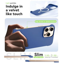 Load image into Gallery viewer, GRECAZO Magnetic Slim Case Fit for iPhone 15 Pro Max Phone Case 6.7"(2023) Ultra-Thin Lightweight Durable Frameless Matte Hard MagSafe Cover Case with Pull Ring Shockproof Non Slip Rope-Blue_7549
