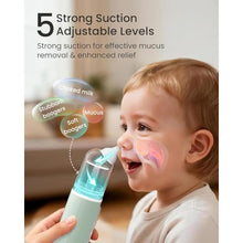 Load image into Gallery viewer, GROWNSY Nasal Aspirator for Baby, Upgraded 5 Suction Levels Baby Nose Sucker, IPX7 Waterproof Electric Nose Suction for Baby, Booger Sucker for Toddlers with Music &amp; Light Functions (Green)_2462
