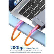 Load image into Gallery viewer, Grtoeud 240W USB C Cable Silicone 6.6FT, USB 3.2 Gen 2 Fast Charging Cable, TangerineYellow_4031

