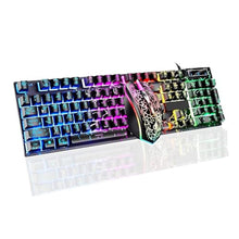 Load image into Gallery viewer, Guiheng Wired Crack Rainbow Gaming Keyboard and Mouse Combo, 104 Keys Light Up Mechanical Feeling Computer Keyboard, Wired Gaming Keyboard and Mouse for PC MAC Xbox Gamer(Black)_1
