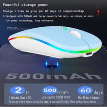 Load image into Gallery viewer, Guiheng Wireless Bluetooth Mouse,LED Dual Mode Rechargeable Silent Slim Laptop Mouse,Portable(BT5.2+USB Receiver) Dual Mode Computer Mice,for Laptop,Desktop Computer,ipad Tablet,Phone,TV (Blue)_6150
